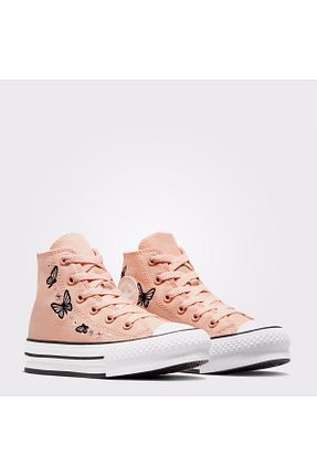 کفش اسنیکر صورتی بچه گانه بند دار Converse - کد 865466113