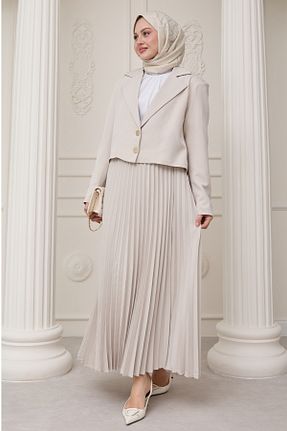 ست بالاتنه و پائین تنه حجاب طوسی زنانه رگولار InStyle - کد 929304205