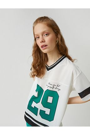تیشرت نباتی زنانه Relaxed Koton - کد 263547149