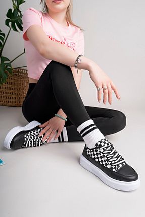 کفش اسنیکر مشکی زنانه بند دار pasyone - کد 929342900