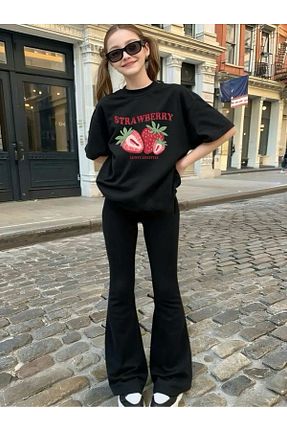 ست بالاتنه و پائین تنه مشکی بچه گانه بافت MORNİNG KİDS - کد 929655752