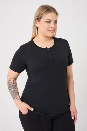 بلوز سایز بزرگ مشکی زنانه سایز بزرگ BANEGA - کد 929571832
