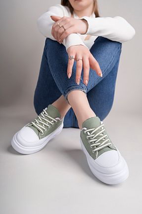کفش اسنیکر سبز زنانه بند دار pasyone - کد 929342950