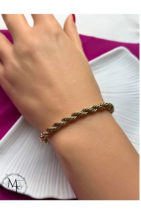 دستبند استیل (فولاد) طلائی زنانه استیل ضد زنگ Meva Takı Shop - کد 929351753