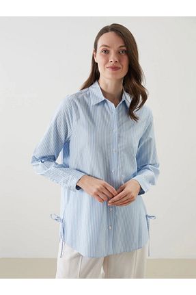 پیراهن آبی زنانه یقه کلاسیک LC Waikiki - کد 929348789