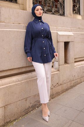 پیراهن حجاب سرمه ای زنانه رگولار İmajButik - کد 929345522