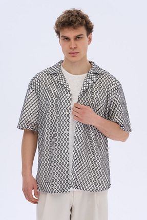 پیراهن مشکی مردانه اورسایز İLKCET MODA - کد 929356485