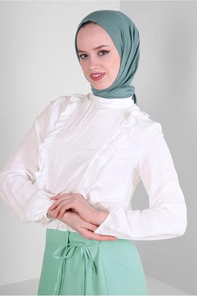 بلوز حجاب سفید زنانه رگولار Alvina - کد 799581092