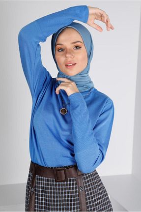 پلیور آبی زنانه طرح دار Alvina - کد 794075582