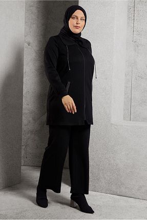 ست بالاتنه و پائین تنه حجاب مشکی زنانه رگولار Alvina - کد 888435781