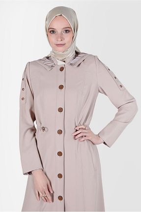 مانتو بلند حجاب بژ زنانه Alvina - کد 807280757