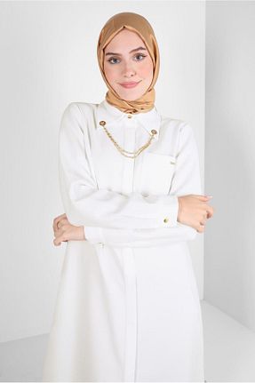 تونیک حجاب سفید زنانه پلی استر Alvina - کد 790165425