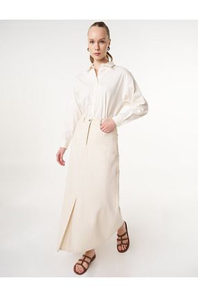 دامن حجاب بژ زنانه رگولار KYR - کد 929167057