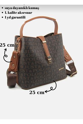 کیف دوشی قهوه ای زنانه چرم مصنوعی eflanmoda - کد 929418935