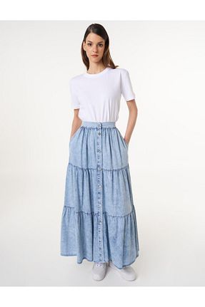 دامن حجاب آبی زنانه رگولار Kayra - کد 929271014