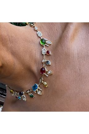 گردنبند استیل ( فولاد ) رنگی زنانه روکش طلا neslyaccessories - کد 929127162