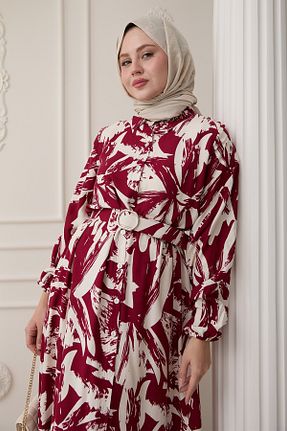 لباس حجاب زرشکی زنانه رگولار InStyle - کد 929424924