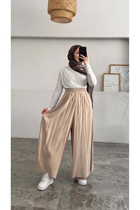 شلوار بژ زنانه بافتنی Hatun Atila - کد 929439208