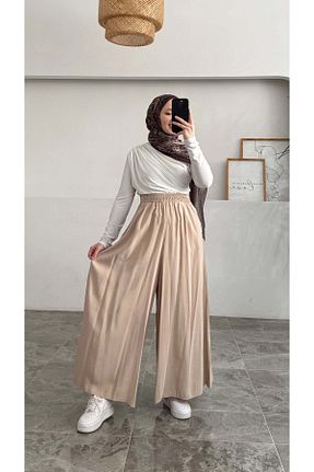 شلوار بژ زنانه بافتنی Hatun Atila - کد 929439208