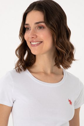 تیشرت سفید زنانه یقه پولو U.S. Polo Assn. - کد 929426779