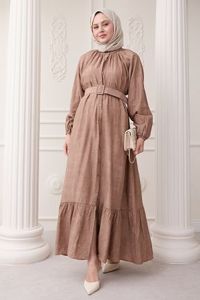لباس حجاب قهوه ای زنانه رگولار InStyle - کد 929441441
