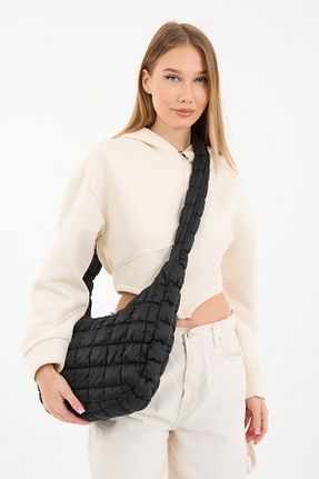 کیف دوشی مشکی زنانه پارچه ای MUTE BAG - کد 889382140