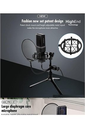 میکروفون کامپیوتر مشکی Coverzone - کد 929454190