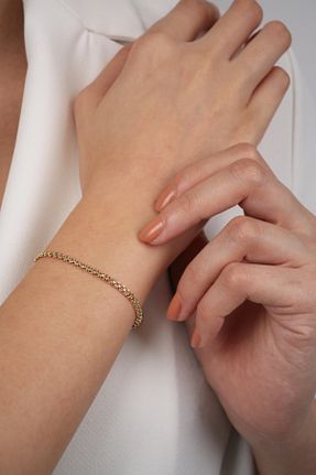 دستبند طلا زرد زنانه 14 عیار DİAMİNE PIRLANTA - کد 896734195