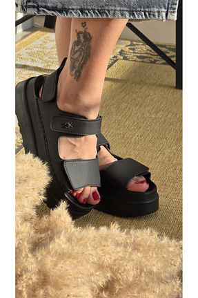 صندل اسپرت مشکی زنانه چرم مصنوعی Melinta Shoes - کد 929456429