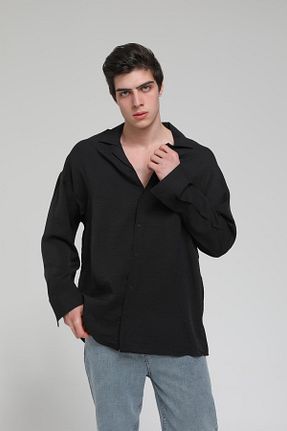 پیراهن مشکی مردانه اورسایز Rocqerx - کد 284006608