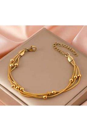 دستبند استیل (فولاد) زرد زنانه استیل (فولاد) Ervalina - کد 929453903