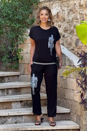 ست بالاتنه و پائین تنه اسپرت مشکی زنانه Nevin Kaya Moda - کد 929618226