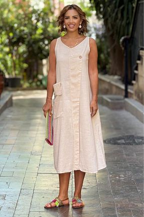 لباس بژ زنانه بافتنی Nevin Kaya Moda - کد 929458881