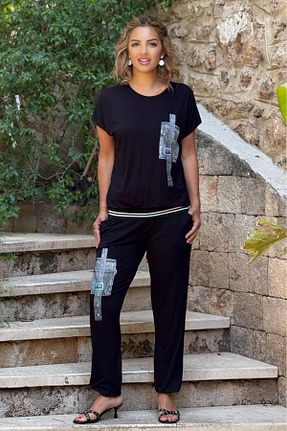 ست بالاتنه و پائین تنه اسپرت مشکی زنانه Nevin Kaya Moda - کد 929618226
