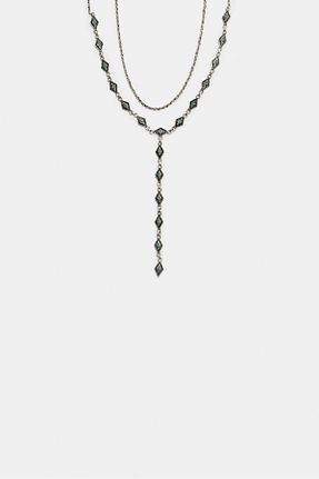 گردنبند جواهر طوسی زنانه آهن Stradivarius - کد 929474650