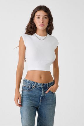 تیشرت زنانه کراپ Stradivarius - کد 929473926