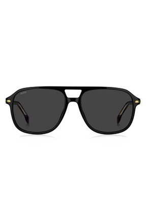 عینک آفتابی مشکی مردانه 57 Hugo Boss - کد 929480718