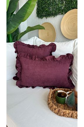 کوسن و روکش کوسن بنفش مخمل Decamor home - کد 286319800