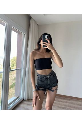 شلوارک و برمودا طوسی زنانه فاق بلند LADY WOMAN - کد 929483701