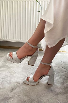 کفش پاشنه بلند پر متالیک زنانه پاشنه بلند (10 سانتی متر و بالاتر) Preshley - کد 929492518