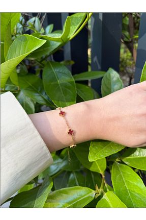 دستبند استیل (فولاد) زرشکی زنانه استیل ضد زنگ MAURAN - کد 929497057