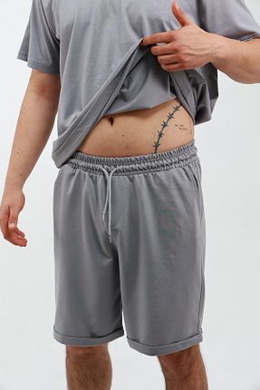 شلوارک و برمودا طوسی مردانه رگولار OXVİN - کد 929498588