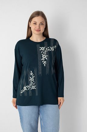 بلوز سایز بزرگ فیروزه ای زنانه Relaxed Orly More - کد 929631912
