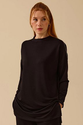 ست بالاتنه و پائین تنه مشکی زنانه بافتنی SEÇİL - کد 929499064
