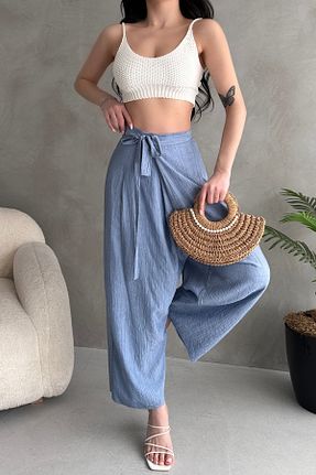 شلوار آبی زنانه کتان New Now - کد 929503232