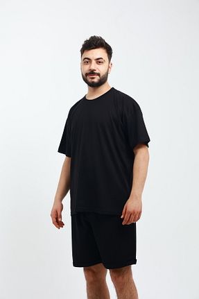 شلوارک و برمودا مشکی مردانه اورسایز OXVİN - کد 929500625