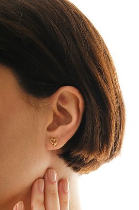 گوشواره نقره طلائی زنانه 925 عیار Söğütlü Silver - کد 929502020