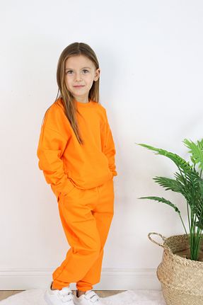 ست بالاتنه و پائین تنه نارنجی بچه گانه بافت PellaKidss - کد 929680521
