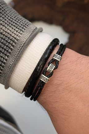 دستبند جواهر مشکی مردانه زیرکن cheetah quality - کد 930555766
