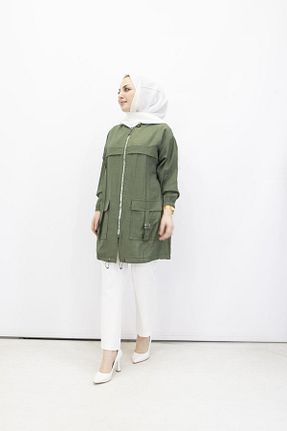 کت حجاب خاکی زنانه رگولار feray kaya - کد 929634808